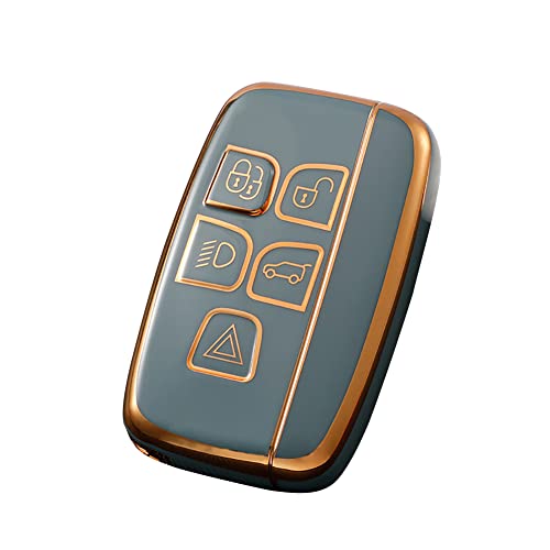 5 Tasten Fernbedienung Schlüssel Hülle Schutzhülle Kompatibel für Land Rover Defender Discovery Freelander Range Rover Sport Evoque Velar Jaguar XE XF XJ F-Pace F-Type,TPU Schlüsselanhänger Schutz von Chaexii