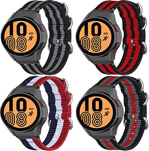 Chainfo Nylon Quick Release Ersatz Uhrenarmband kompatibel mit Galaxy Watch4 40mm/44mm / Watch4 Classic 42mm/46mm, Uhrenband für Damen und Herren | Mehrere Farben (4-Pack H) von Chainfo