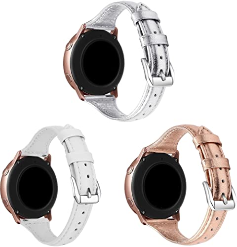 Chainfo Schnellverschluß Uhrenarmbänder kompatibel mit Amazfit Bip/Bip Lite/Bip U/Bip S/ZEPP E/GTS 4 Mini, Vintage Leder Armband Ersatband für Herren Damen NO220831 (20mm, J [Pack of 3]) von Chainfo