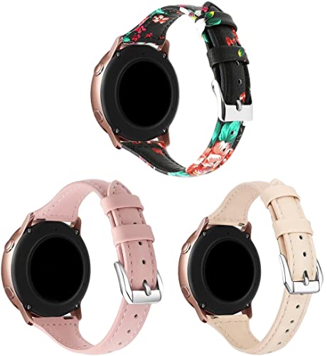 Chainfo Schnellverschluß Uhrenarmbänder kompatibel mit Amazfit Bip/Bip Lite/Bip U/Bip S/ZEPP E/GTS 4 mini, Vintage Leder Armband Ersatband für Herren Damen NO220831 (20mm, I [Pack of 3]) von Chainfo