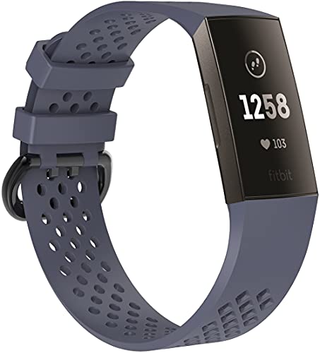 Chainfo Silikon Uhrenarmband kompatibel mit Fitbit Charge 4 / Charge 3 SE/Charge 3 / Charge 3 Special Edition, mit Schnellverschluss (Pattern 8) von Chainfo