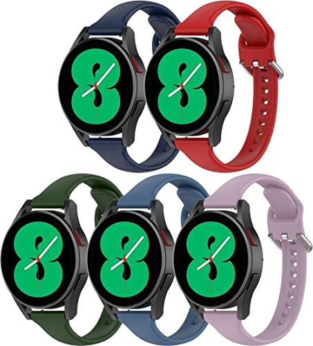 Chainfo Silikon Uhrenarmband kompatibel mit Galaxy Watch 4 / Watch 4 Classic/Watch 5 / Watch 5 Pro, mit Schnellverschluss (20mm, G [Pack of 5]) von Chainfo