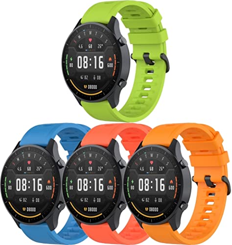 Chainfo Silikon Uhrenarmband kompatibel mit Huawei Watch GT 2 46mm / Watch GT 2e / Watch GT/GT 2 PRO, mit Schnellverschluss (22mm, H [Pack of 4]) von Chainfo