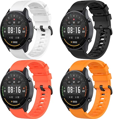 Chainfo Uhrenarmband kompatibel mit Amazfit GTR 3/GTR 3 Pro/GTR 2e/GTR 2/3 Stratos/GTR 47 mm/Pace, Silikonband, 4-Pack I, Sport von Chainfo