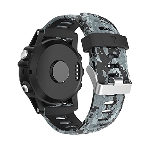Chainfo Uhrenarmband kompatibel mit Garmin Fenix 6X PRO/Fenix 6X Sapphire/Fenix 5X Plus/5X Sapphire/Fenix 3, Premium Weiches Silikon Verstellbarer Ersatzgurt (Pattern 6) von Chainfo