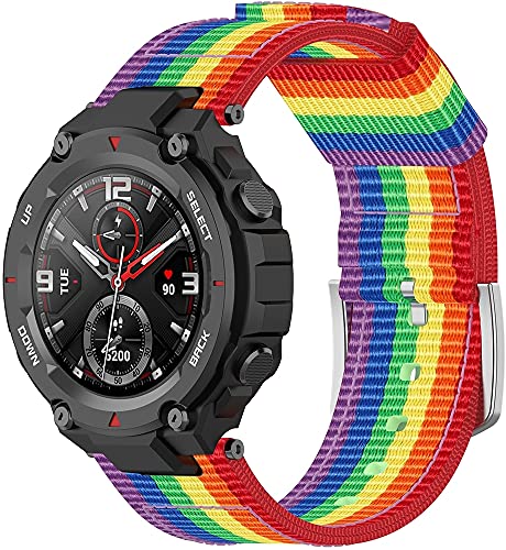 Chainfo kompatibel mit Amazfit T-Rex Armband Woven Armbänd, Ersatzband Gewebte Stoff Armbands Zubehör Sport Armbänder (Pattern 2) von Chainfo