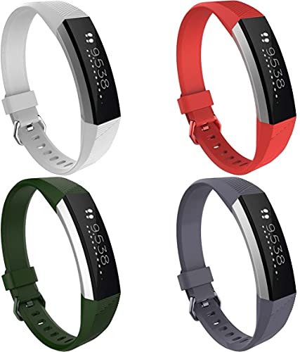 Chainfo kompatibel mit Fitbit Alta HR/Alta Armband, Silikon Uhrenarmband Sportarmband (4-Pack J) von Chainfo