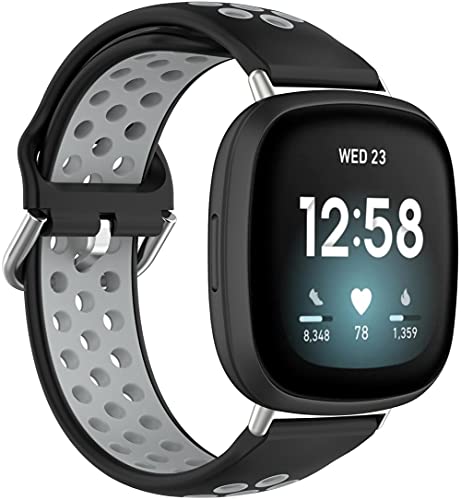 Chainfo kompatibel mit Fitbit Versa 3 / Fitbit Sense Soft Silikon Classic Ersatz Uhrenarmbänder NO220831 (Pattern 11) von Chainfo