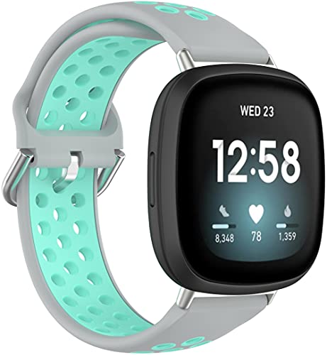 Chainfo kompatibel mit Fitbit Versa 3 / Fitbit Sense Soft Silikon Classic Ersatz Uhrenarmbänder NO220831 (Pattern 5) von Chainfo