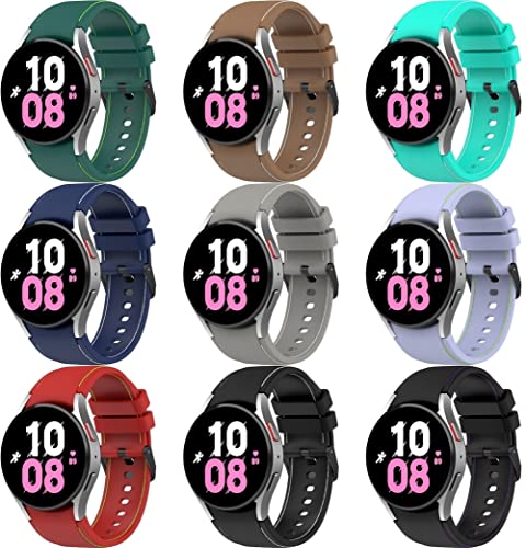 Chainfo kompatibel mit Galaxy Watch 5 / Watch 5 Pro/Watch 4 Armband, Silikon Uhrenarmband Sportarmband (I [Pack of 9]) von Chainfo
