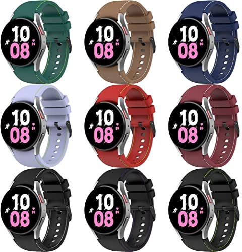 Chainfo kompatibel mit Galaxy Watch 5 / Watch 5 Pro/Watch 4 Armband, Silikon Uhrenarmband Sportarmband (J [Pack of 9]) von Chainfo
