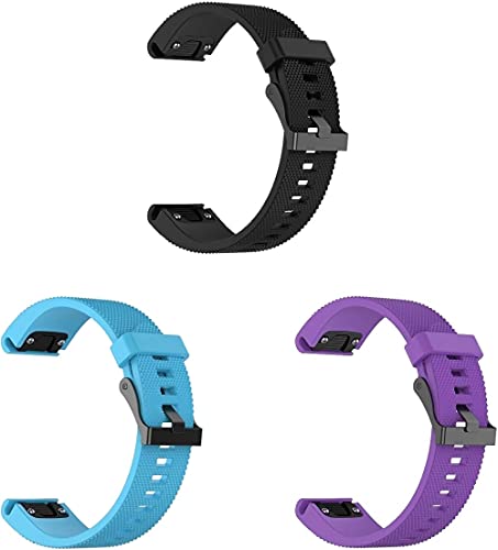 Chainfo kompatibel mit Garmin Approach S60 / Approach S62 Soft Silikon Classic Ersatz Uhrenarmbänder (3-Pack J) von Chainfo