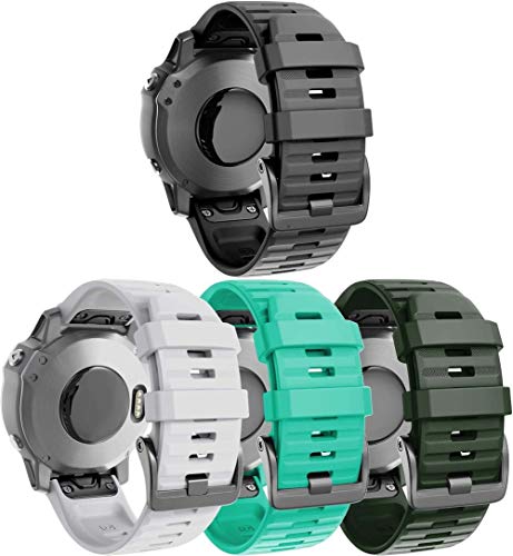 Chainfo kompatibel mit Garmin Instinct/Instinct Solar/Instinct Tactical Soft Silikon Classic Ersatz Uhrenarmbänder (4-Pack H) von Chainfo