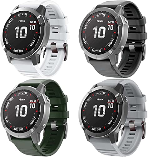 Chainfo kompatibel mit Garmin Instinct/Instinct Solar/Instinct Tactical Soft Silikon Classic Ersatz Uhrenarmbänder (4-Pack I) von Chainfo