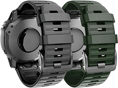 Chainfo kompatibel mit Garmin Instinct/Instinct Solar/Instinct Tactical Soft Silikon Classic Ersatz Uhrenarmbänder (Pattern 1+Pattern 5) von Chainfo
