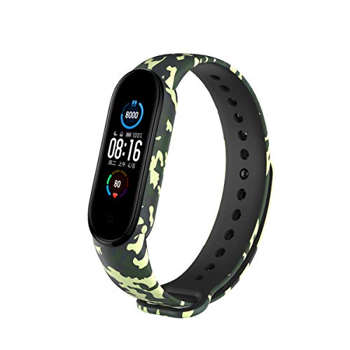 Chainfo kompatibel mit Xiaomi Mi Band 5 / Xiaomi Mi Band 6 / Amazfit Band 5 Soft Silikon Classic Ersatz Uhrenarmbänder (Pattern 16) von Chainfo