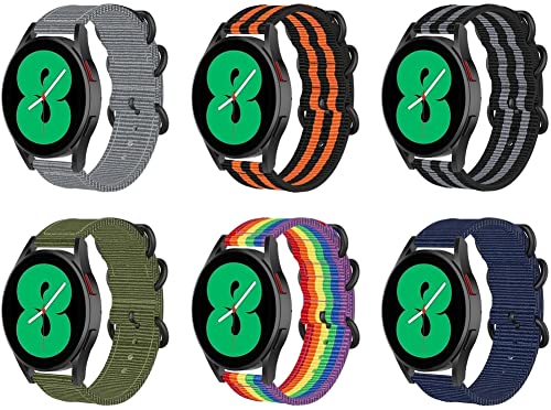 Nylon Quick Release Ersatz Uhrenarmband kompatibel mit Xiaomi Watch S1 / MI Watch Color 2 / MI Watch Sport / MI Watch Color, Uhrenband für Damen und Herren | Mehrere Farben (22mm, J [Pack of 6]) von Chainfo
