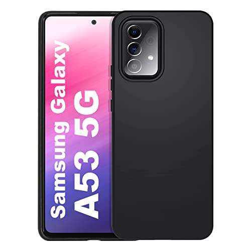 Chalpr Hülle Kompatibel mit Samsung Galaxy A53 5G, Schwarz Matt Ultra Dünn Weich TPU Silikon Case Stoßfest rutschfest Kameraschutz Schutzhülle Slim Cover für Samsung A53 Handyhülle - Black von AUNEOS