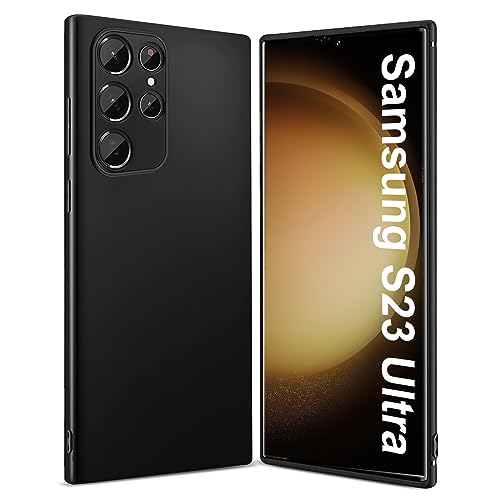 Chalpr Matt Schwarz Hülle Kompatibel mit Samsung Galaxy S23 Ultra 5G, Rundumschutz Ultra Dünn Weich TPU Silikon Case, Kameraschutz Stoßfest Handyhülle, Anti-Kratzer rutschfest Schutzhülle Slim Cover Chalpr Matt Schwarz Hülle Kompatibel mit Samsung Galaxy S23 Ultra 5G, Rundumschutz Ultra Dünn Weich TPU Silikon Case, Kameraschutz Stoßfest Handyhülle, Anti-Kratzer rutschfest Schutzhülle Slim Cover von AUNEOS