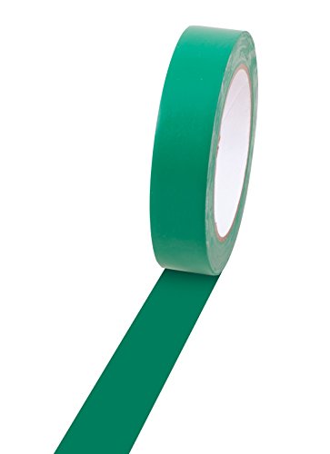 Champion Sports Vinyl-Klebeband, 2,5 cm breit x 36 m lang, Grün – strapazierfähiges Bodenmarkierungsband für Social Distancing, Schule, Fitnessstudios, Restaurants – robustes Bodenband für starken von Champion Sports