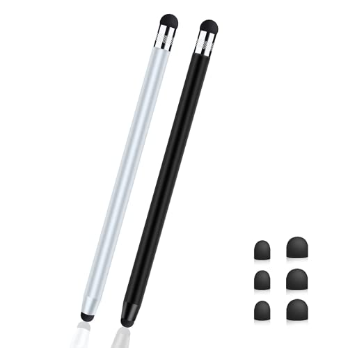 2 Pack Touchscreen Stift, 2-in-1 Eingabestift Universal Gummi Touch Pen für alle Tablets/Smartphone, kompatibel mit Samsung/iPad/Android/IOS von ChaneeHann