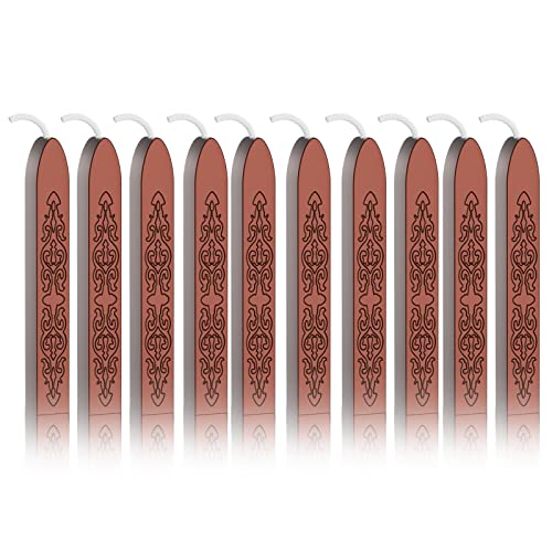 10 Stück Rot Kupfer Siegelwachs Dichtungs Wachs Versiegelung Sticks mit Docht für Retro Vintage Wachs Siegel Stempel von ChangM