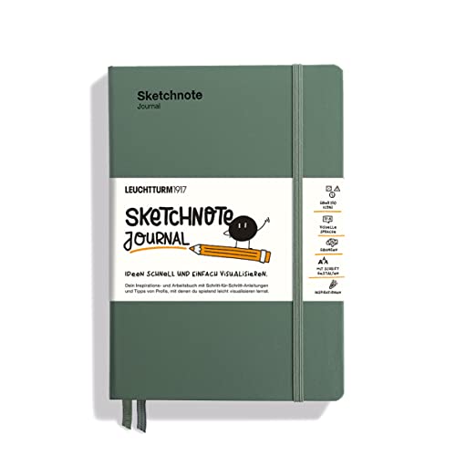 LEUCHTTURM1917 Sketchnote Journal - Notizen & Ideen schnell und einfach visualisieren - Deutsch/Olive von Change Journal