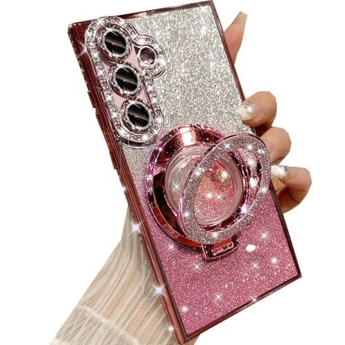 Changjia Glitzer-Schutzhülle für Samsung Galaxy S24 Plus, mit Ständer, luxuriös, glitzernde Strasssteine, mit Kameraschutz, Flüssigkeitsring, Ständer, transparente Handyhülle für Damen und Mädchen Changjia Glitzer-Schutzhülle für Samsung Galaxy S24 Plus, mit Ständer, luxuriös, glitzernde Strasssteine, mit Kameraschutz, Flüssigkeitsring, Ständer, transparente Handyhülle für Damen und Mädchen von Changjia