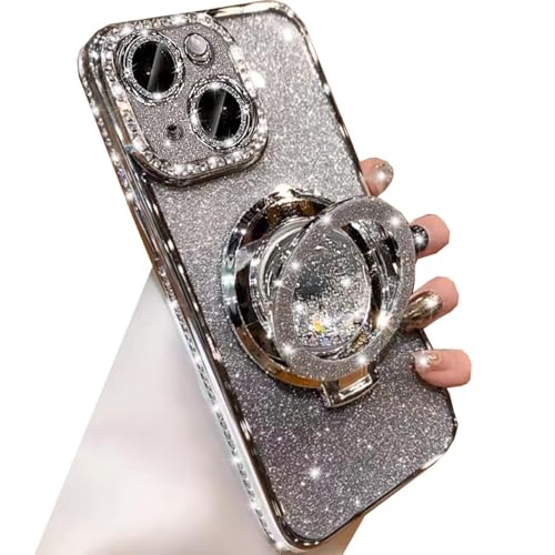 Changjia Glitzer-Schutzhülle für iPhone 14, luxuriös, glitzernd, glitzernd, Strasssteine, mit Kameralinsenschutz, flüssiger Ringständer, TPU-Stoßdämpfer, schlank, für Damen und Mädchen, 15,5 cm (6,1 Changjia Glitzer-Schutzhülle für iPhone 14, luxuriös, glitzernd, glitzernd, Strasssteine, mit Kameralinsenschutz, flüssiger Ringständer, TPU-Stoßdämpfer, schlank, für Damen und Mädchen, 15,5 cm (6,1 von Changjia