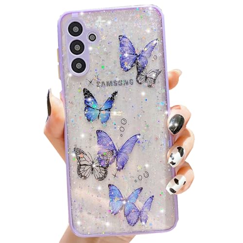 Changjia Schutzhülle für Samsung Galaxy A55 5G, transparent, Glitzer, Schmetterling, niedlich, glitzernd, glänzend, weiches Silikon, TPU-Stoßdämpfer, stoßfest, für Damen und Mädchen, schlanke Changjia Schutzhülle für Samsung Galaxy A55 5G, transparent, Glitzer, Schmetterling, niedlich, glitzernd, glänzend, weiches Silikon, TPU-Stoßdämpfer, stoßfest, für Damen und Mädchen, schlanke von Changjia