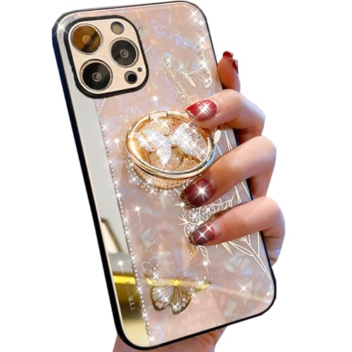 Changjia Schutzhülle mit Ständer für iPhone 15 Pro Max, niedliche Strasssteine, Diamant-Schmetterling mit Ringständer, Glitzer, elegant, stoßfest, Marmorschale, für Damen und Mädchen, Handyhülle für Changjia Schutzhülle mit Ständer für iPhone 15 Pro Max, niedliche Strasssteine, Diamant-Schmetterling mit Ringständer, Glitzer, elegant, stoßfest, Marmorschale, für Damen und Mädchen, Handyhülle für von Changjia
