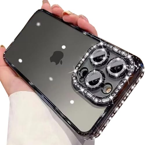 Changjia Transparente Glitzer-Schutzhülle für iPhone 16 Pro Max, luxuriös, glitzernde Strasssteine, mit Kameraschutz, TPU-Beschichtung, Stoßfänger, schlank, transparent, für Damen und Mädchen, 17,5 cm Changjia Transparente Glitzer-Schutzhülle für iPhone 16 Pro Max, luxuriös, glitzernde Strasssteine, mit Kameraschutz, TPU-Beschichtung, Stoßfänger, schlank, transparent, für Damen und Mädchen, 17,5 cm von Changjia