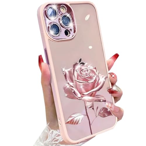 Changjia Transparente Schutzhülle für iPhone 16 Pro Max, Motiv: Feenrosen, niedliche Blume mit Glitzer, glitzernd, Kameralinsenschutz, weiches TPU, stoßfest, für Damen und Mädchen, 17,5 cm (6,9 Zoll), Changjia Transparente Schutzhülle für iPhone 16 Pro Max, Motiv: Feenrosen, niedliche Blume mit Glitzer, glitzernd, Kameralinsenschutz, weiches TPU, stoßfest, für Damen und Mädchen, 17,5 cm (6,9 Zoll), von Changjia