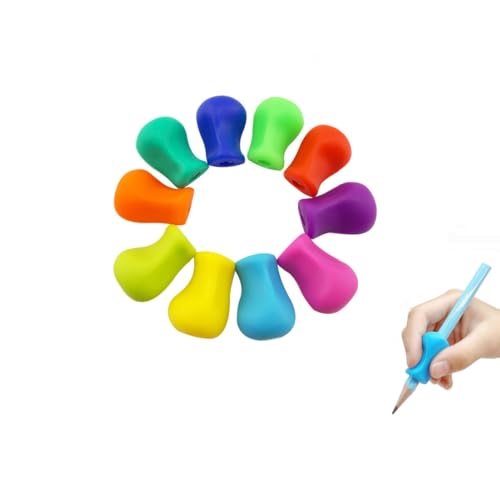 Changyeah 10 Stück Bleistift Griffe,Bleistift Griffe Ergonomische Stifthalter für Verschiedene Stifte,Silikon Ergonomische Bleistift Halter für Links oder Rechts von Changyeah