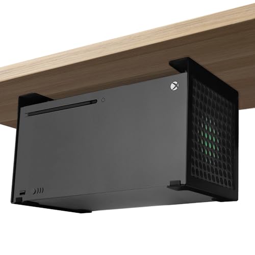 Chanvoo Metall-Untertischhalterung, kompatibel mit Xbox Series X, mit kratzfestem Silikon (schwarz) von Chanvoo