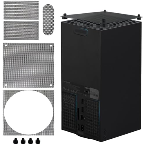 Chanvoo Staubfilter kompatibel mit Xbox Series X, Zubehör mit 4 Silikonstopfen und 4 PVC-Netzen, hochdichtes, atmungsaktives Metallgeflecht, Schutz Chanvoo Staubfilter kompatibel mit Xbox Series X, Zubehör mit 4 Silikonstopfen und 4 PVC-Netzen, hochdichtes, atmungsaktives Metallgeflecht, Schutz von Chanvoo