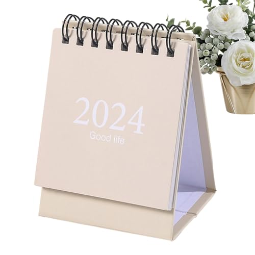 Flippings-Kalender 2024 | Monatsplaner Wendekalender 2024 | Kalenderplaner für kleine Schreibtische zum Umdrehen | Vertikaler tragbarer Monatskalender mit Aufklebern für Tisch, Regal, Schreibtisch von Chappal