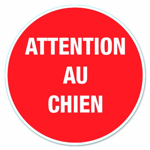 Chapuis DS23 PVC-Sticker "Attention au chien", 280 mm Durchmesser von Chapuis