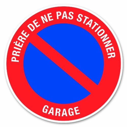 Chapuis DS29 selbstklebend PVC Disk D 280 mm NO PARKING Sign [Französische Sprache] von Chapuis