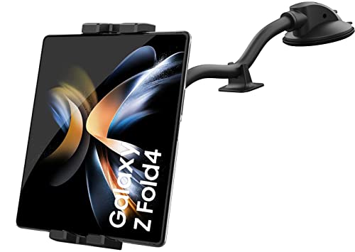 Charchendo Kfz-Armaturenbrett-Handyhalterung für Samsung Galaxy Z Fold, Windschutzscheiben-Tablet-Halterung mit Saugnapf, Z Fold 3 4, iPad Pro Air Mini und 4-12.9 Zoll Geräten von Charchendo