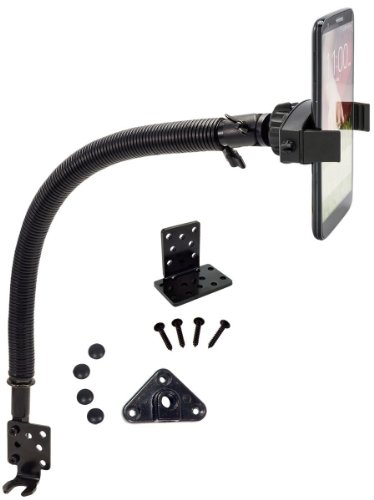 ChargerCity 45,7 cm Heavy Duty Aluminum Metall Sitzschiene Amps Bolt Drill Boden Truck Auto Halterung für Apple 8 7 Plus 6S SE Samsung Galaxy S7 S8 Edge Note LG V30 (kompatibel für Industrie Fleet) von ChargerCity