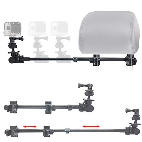 ChargerCity Doppelte Teleskop-Kopfstützenhalterung für alle GoPro Hero Session, Sony Contour ROAM AKASO Yi 4K Action Cam Kamera zum Aufnehmen von Drifting-Rennbahn-Rennbahn-Videos ChargerCity Doppelte Teleskop-Kopfstützenhalterung für alle GoPro Hero Session, Sony Contour ROAM AKASO Yi 4K Action Cam Kamera zum Aufnehmen von Drifting-Rennbahn-Rennbahn-Videos von ChargerCity