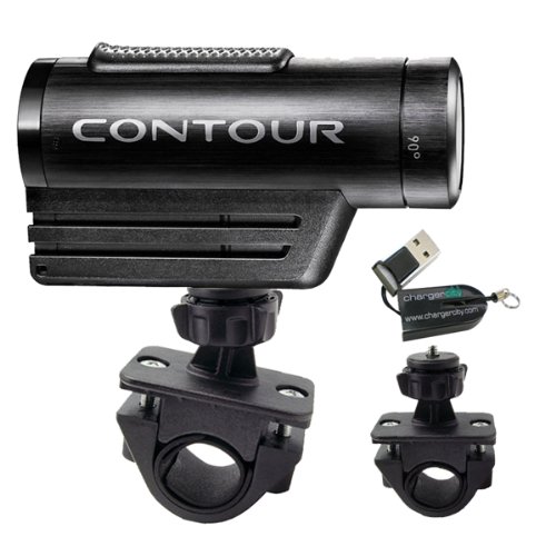 ChargerCity Exclusive OEM 1/4 "20 Tripod Sport-Fahrrad-Motorrad-ATV Halterung für Contour Roam HD Roam2 Kamera Aktion Camcorder (Passend für alle Lenker .75" bis 1,3 "). Auch kompatibel mit allen Sony HDR AS10 AS15 Veho Muvi Pro Micro Kodak Playsport ZX3 ZX5 Flip Mino ultra HD DV Einheiten. (Free ChargerCity MicroSD Memory Card Reader mit Kauf) von ChargerCity