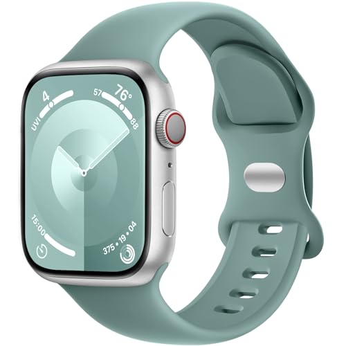 Charlam Kompatibel mit Apple Watch Armband 38mm 40mm 41mm für Damen Männer, Sport Silikon Ersatz Armbänder Kompatibel mit iWatch Armband SE Series 8 7 6 5 4 3 2 1, 38mm/40mm/41mm, Kieferngrün von Charlam