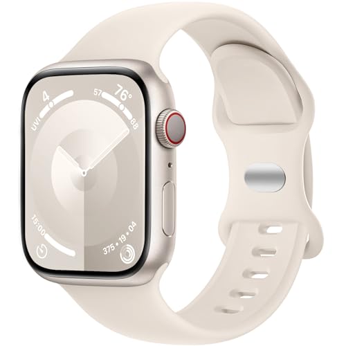 Charlam Kompatibel mit Apple Watch Armband 38mm 40mm 41mm für Damen Männer, Sport Silikon Ersatz Armbänder Kompatibel mit iWatch Armband SE Series 8 7 6 5 4 3 2 1, 38mm/40mm/41mm, Polarstern von Charlam