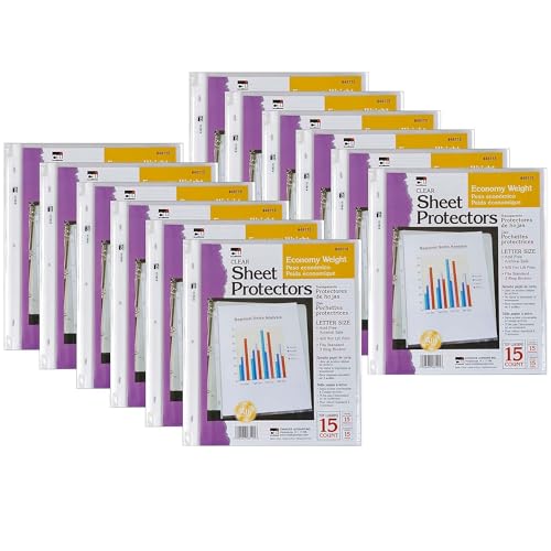 Sheet Protectors, Top Loading with Binder Holes, 2 Mils Economy Weight, Letter Size, Pack of 15 von Charles Leonard