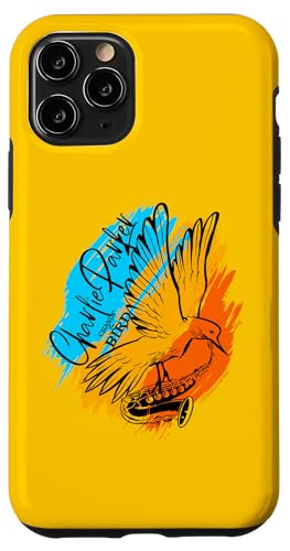 Charlie Parker Mehrfarbiger Vogel mit Saxophon Hülle für iPhone 11 Pro von Charlie Parker