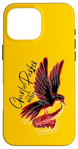 Charlie Parker roter und schwarzer Vogel mit Saxophon Hülle für iPhone 16 Pro Max von Charlie Parker