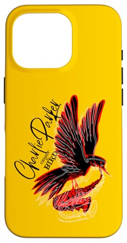 Charlie Parker roter und schwarzer Vogel mit Saxophon Hülle für iPhone 16 Pro von Charlie Parker