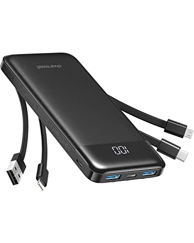 Charmast Power Bank, Slim 10000mAh Powerbank mit Kabel USB C und LED-Display, 6 Ausgängen Klein Aber Stark Externe Handyakkus Kompatibel mit iPhone 16 15 14 13 12 11 Pro Max Plus Huawei Samsung Tablet Charmast Power Bank, Slim 10000mAh Powerbank mit Kabel USB C und LED-Display, 6 Ausgängen Klein Aber Stark Externe Handyakkus Kompatibel mit iPhone 16 15 14 13 12 11 Pro Max Plus Huawei Samsung Tablet von Charmast